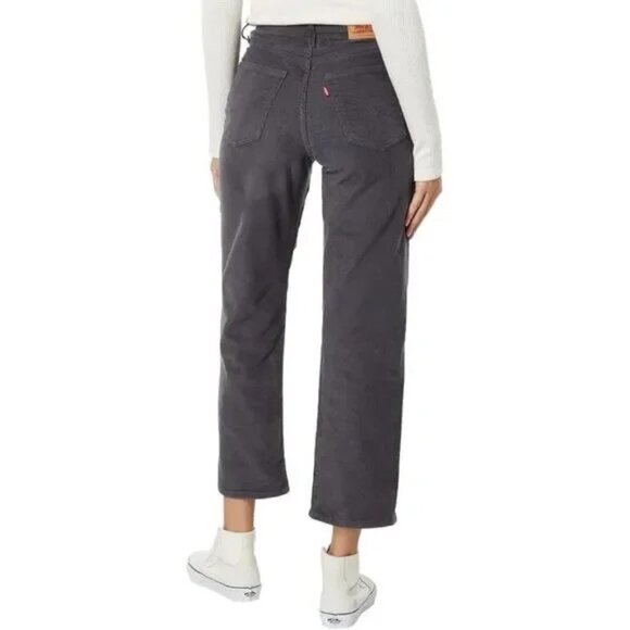 Levi’s Ribcage Straight Ankle Corduroy Pants Gray High Rise | 28 - Picture 2 of 9